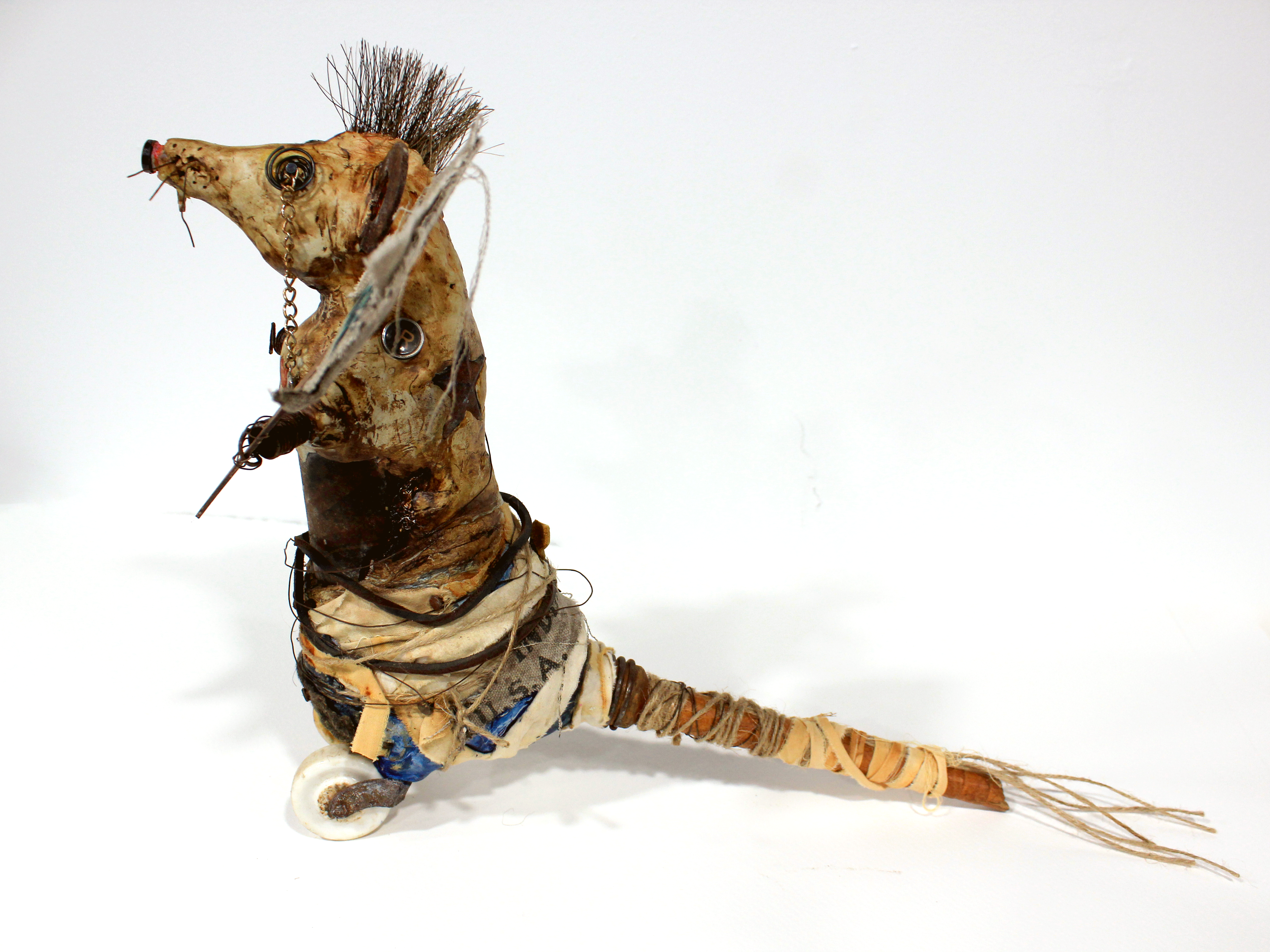 Beer Can Rat Sculpture <br> Not Made In China