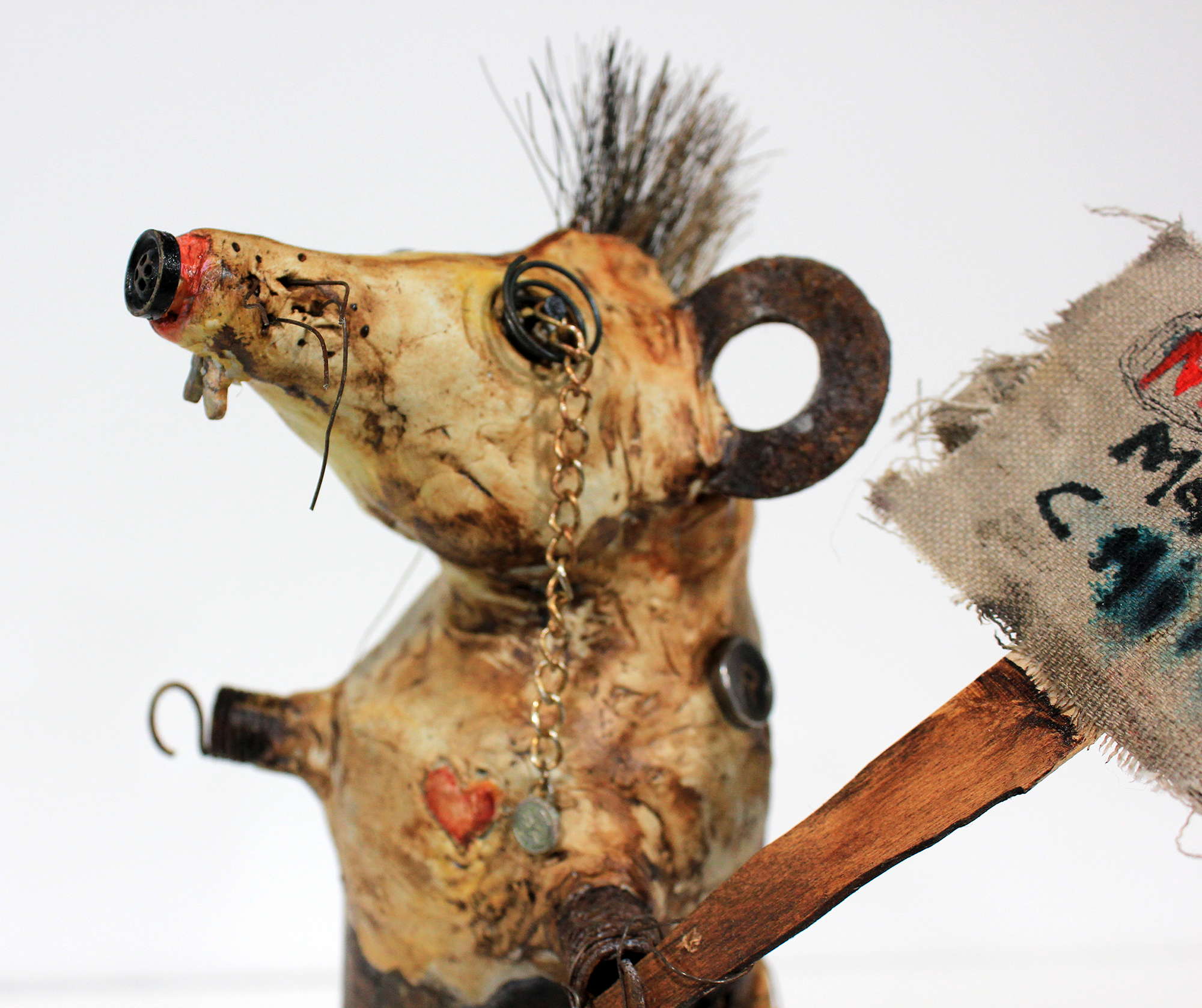 Beer Can Rat Sculpture <br> Not Made In China