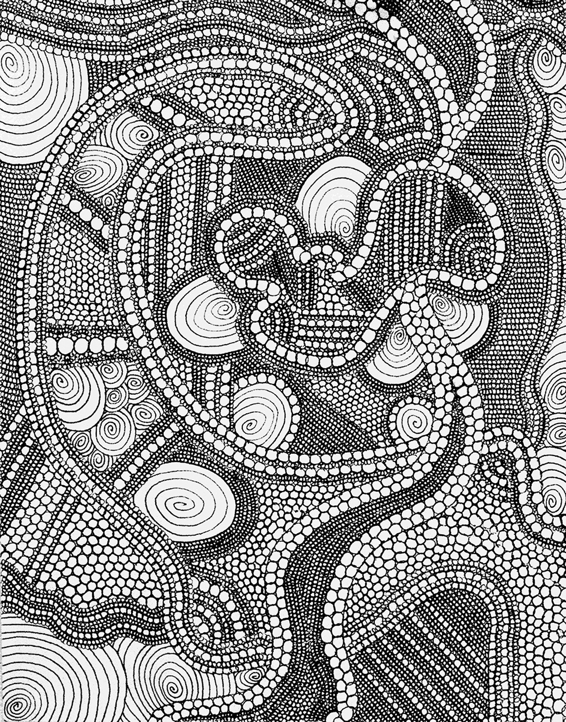 Black & White Art<br>Canvas Art Print<br>of Circle Drawing #36