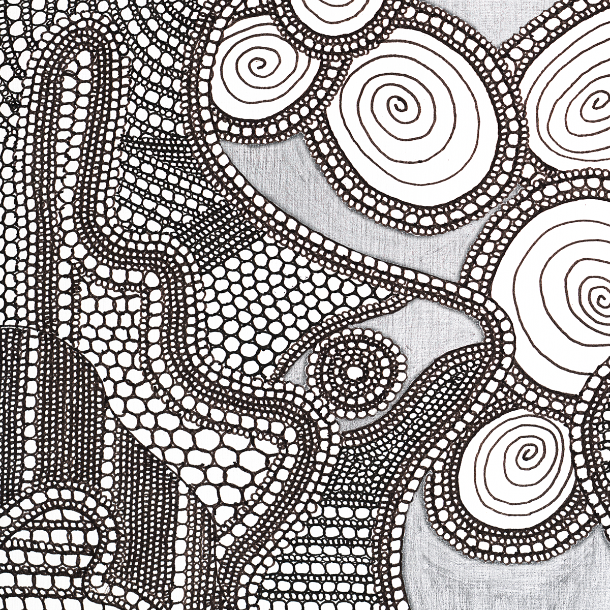 Black & White Art<br>Abstract Canvas Print<br>of Circle Drawing #82