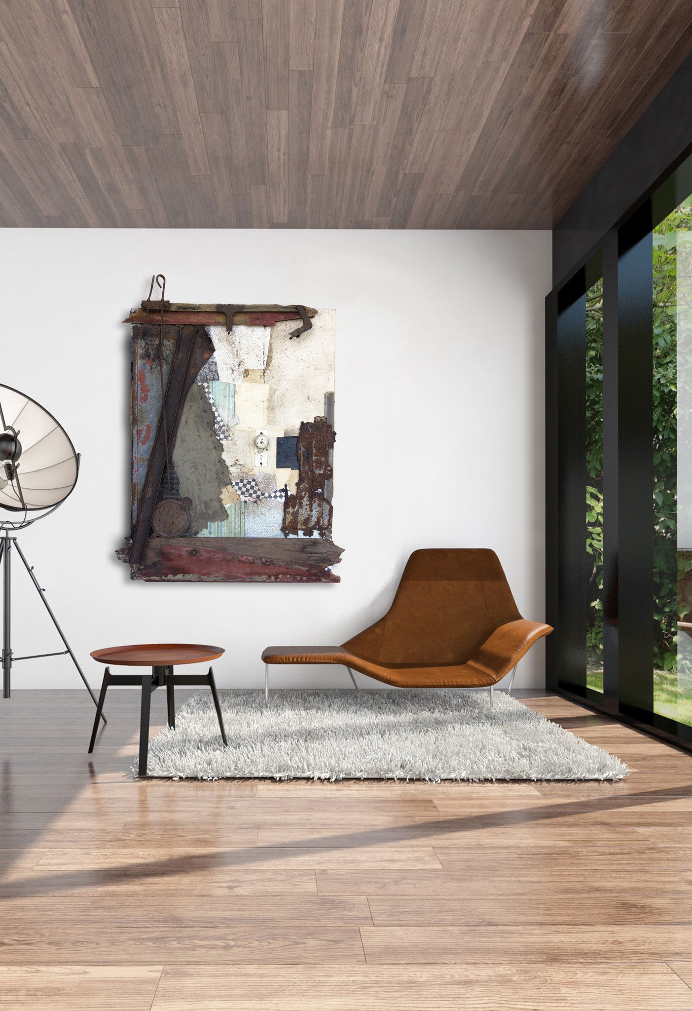 Michel Keck's found object wall art assemblages.  Huge, abstract wall art assemblages crafted from reclaimed and found objects. 