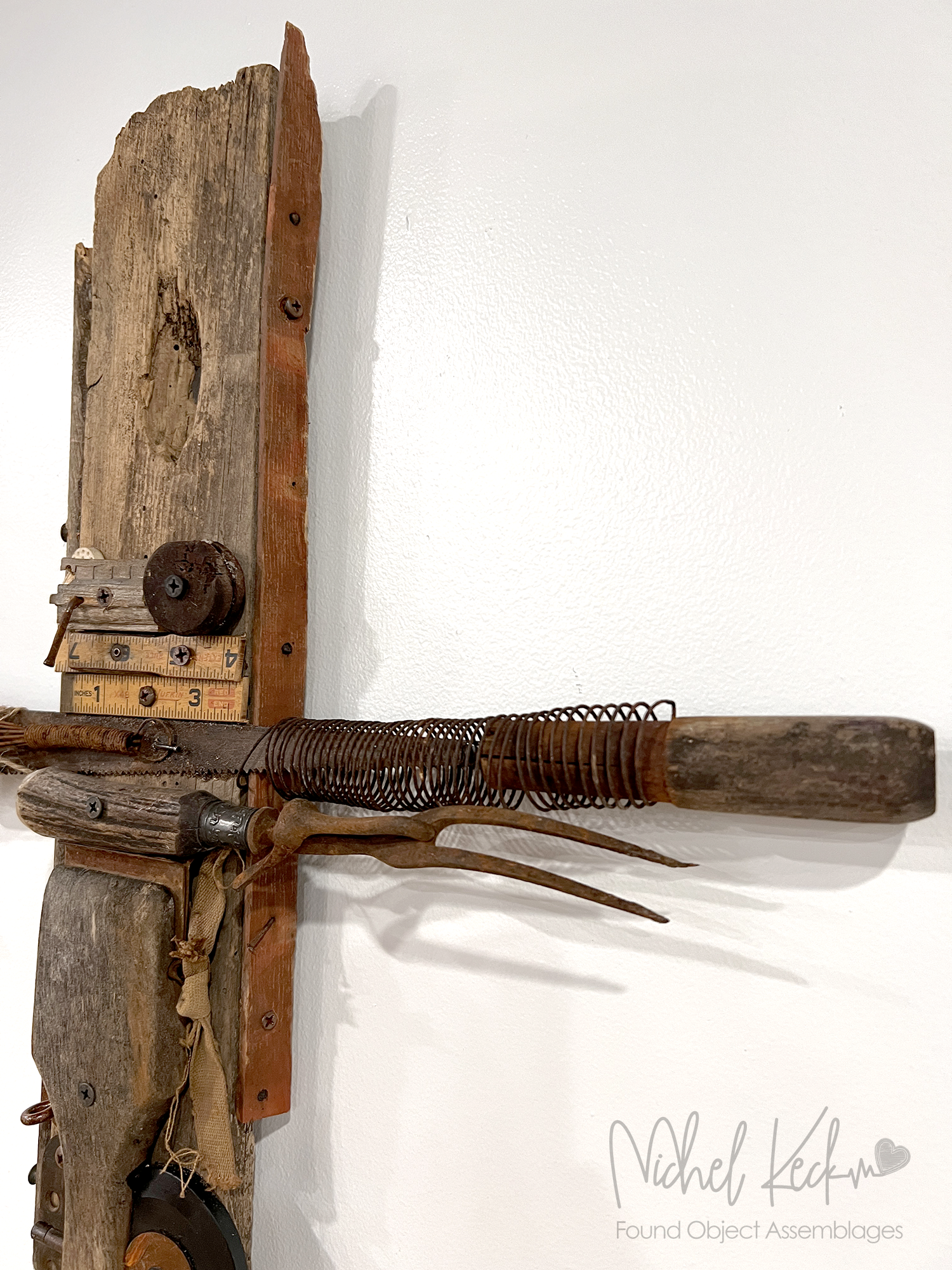 Michel Keck Cross Art Assemblages.  Unique crosses made out of recycled items.  Assemblages of junk, recycled material, found objects, etc turned into beautiful cross art assemblages. 