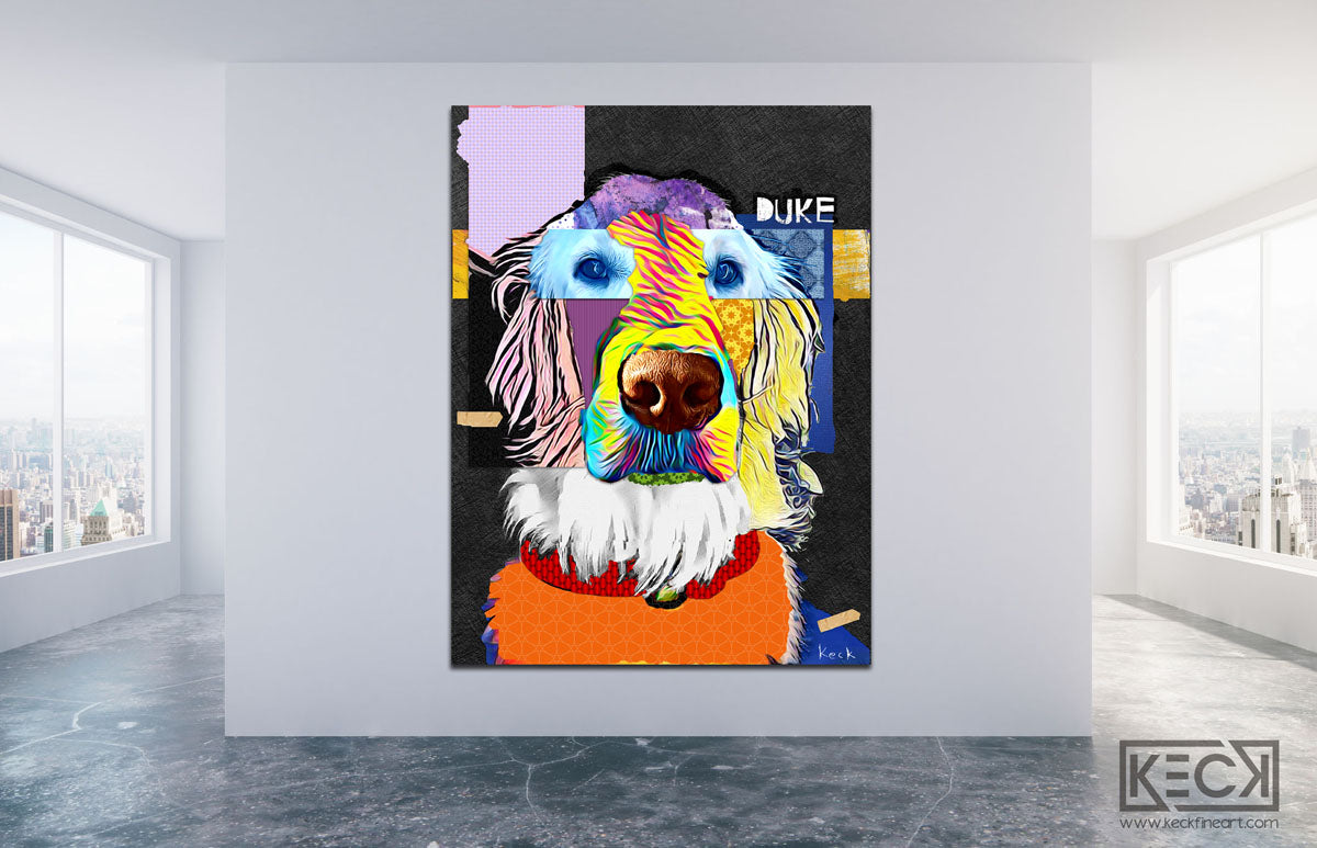Golden Retriever Art:  Colorful and Modern Golden Retriever Art by Michel KeckLARGE DOG ART PRINTS BY MICHEL KECK