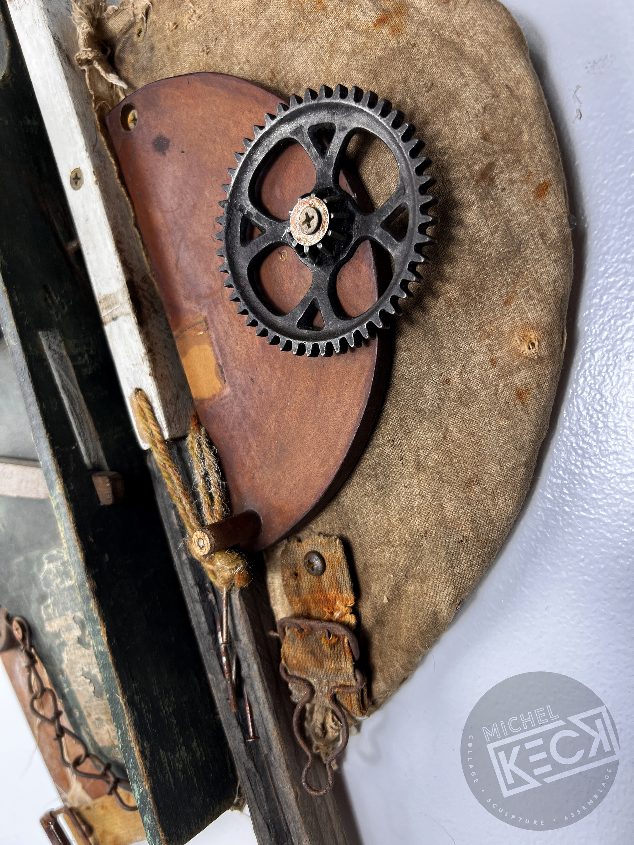 HEART FOUND OBJECT ASSEMBLAGE:  Heart wall art sculpture made out of found objects