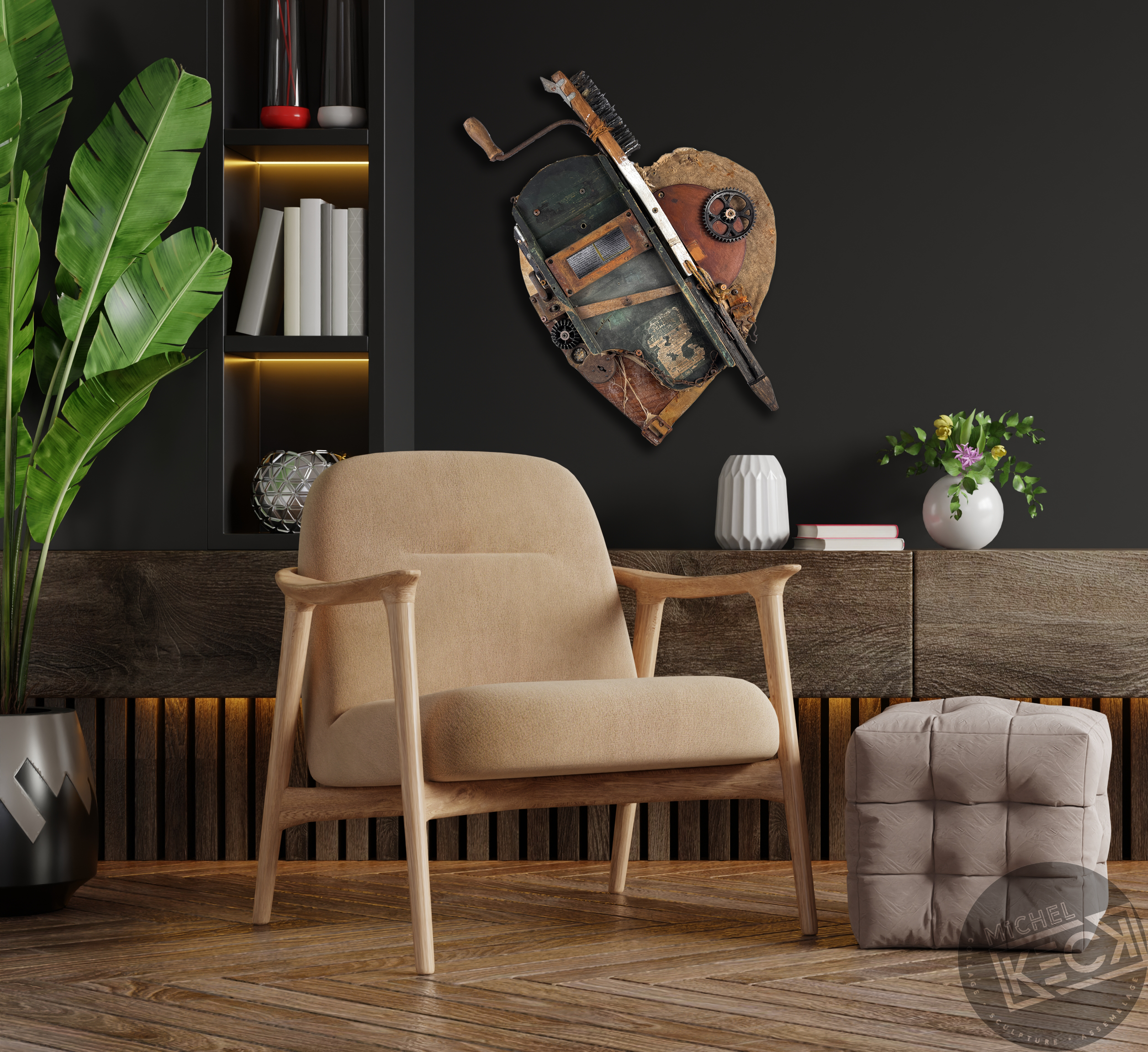 HEARTS made out of junk items and recycled items