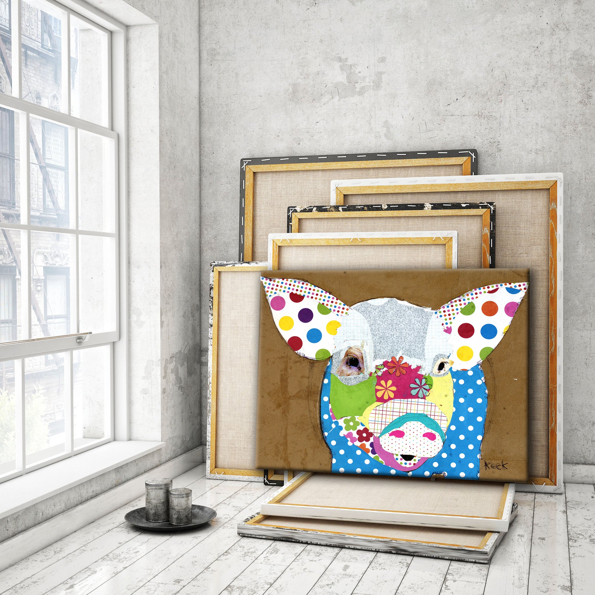 Pig I <br> Animal Art Canvas Print