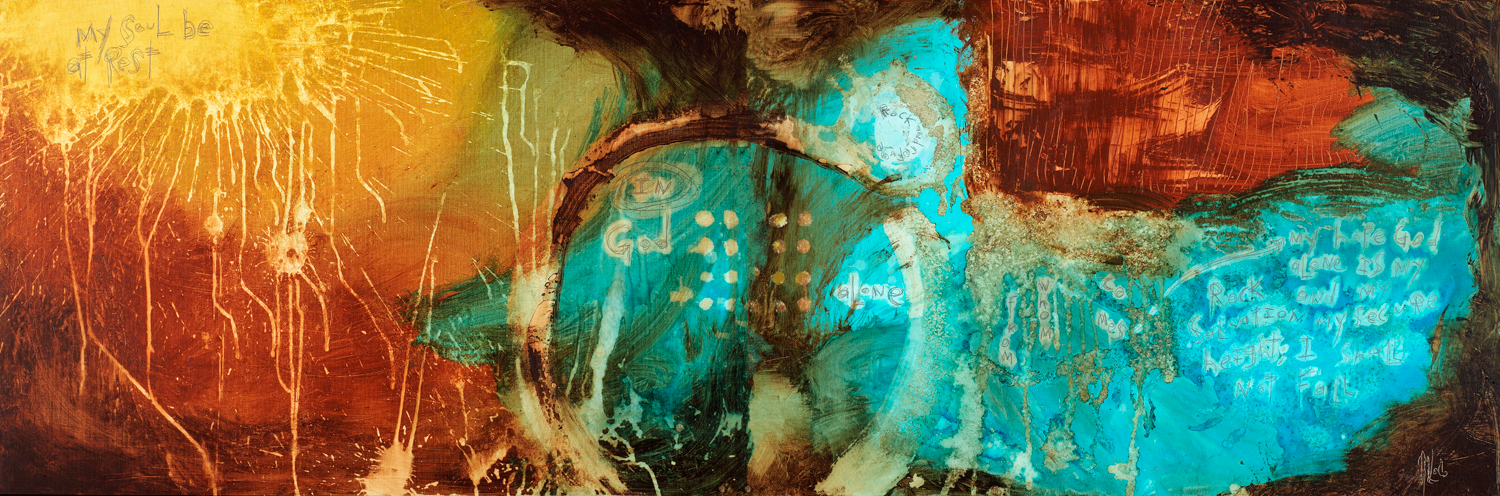 Psalm 62 abstract art print with scripture by Keck.