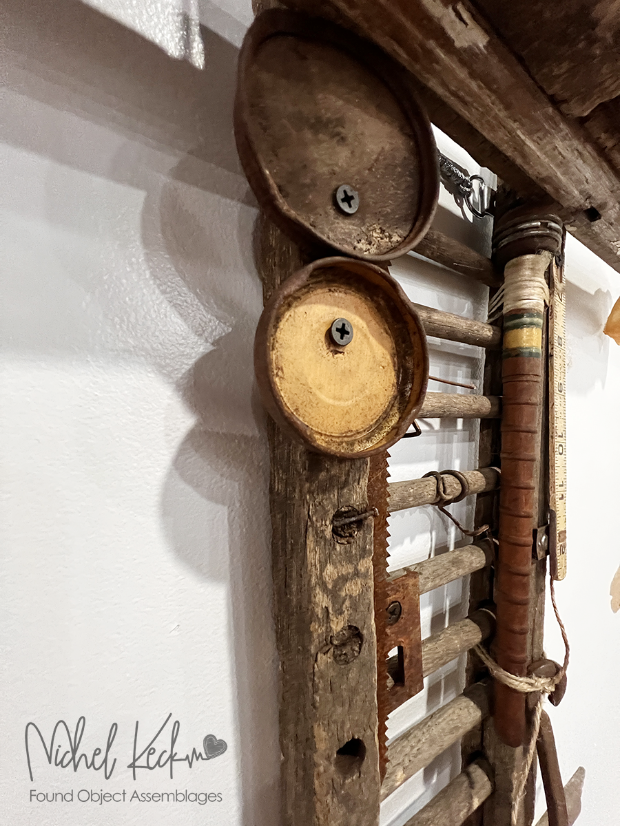 recycled reclaimed and repurposed cross art assemblage