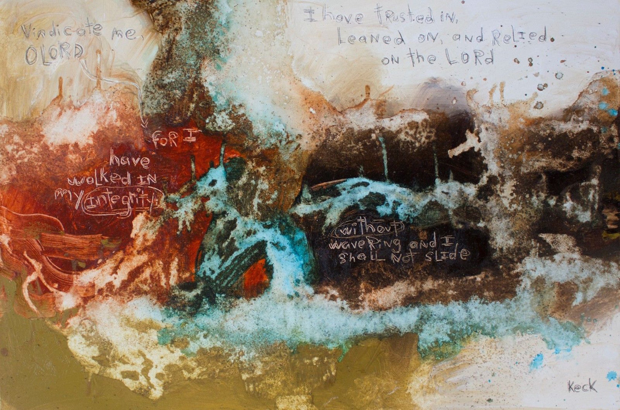 Abstract Scripture Art<br> Canvas Print <br>Psalm 26:1