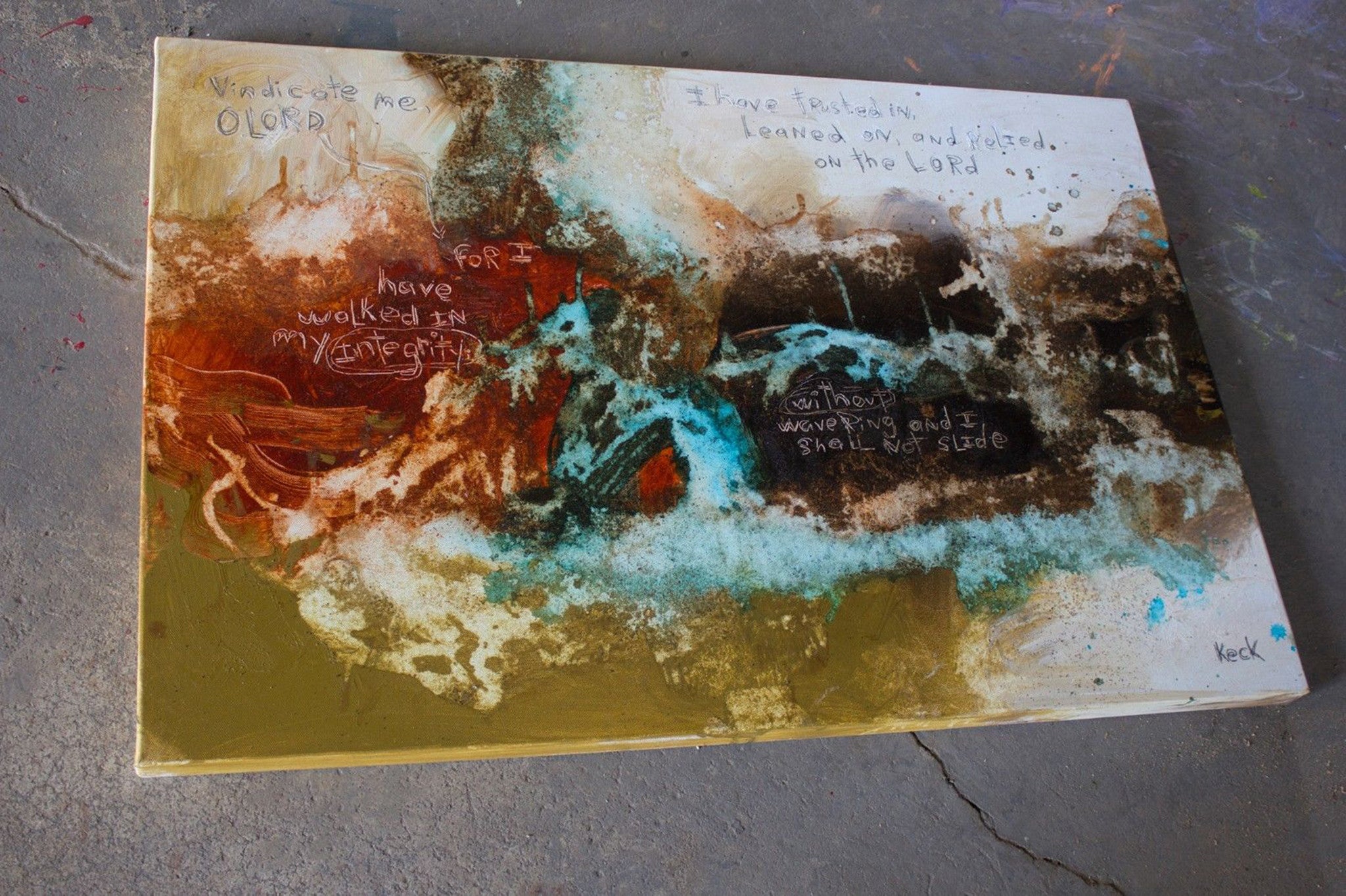 Abstract Scripture Art<br> Canvas Print <br>Psalm 26:1