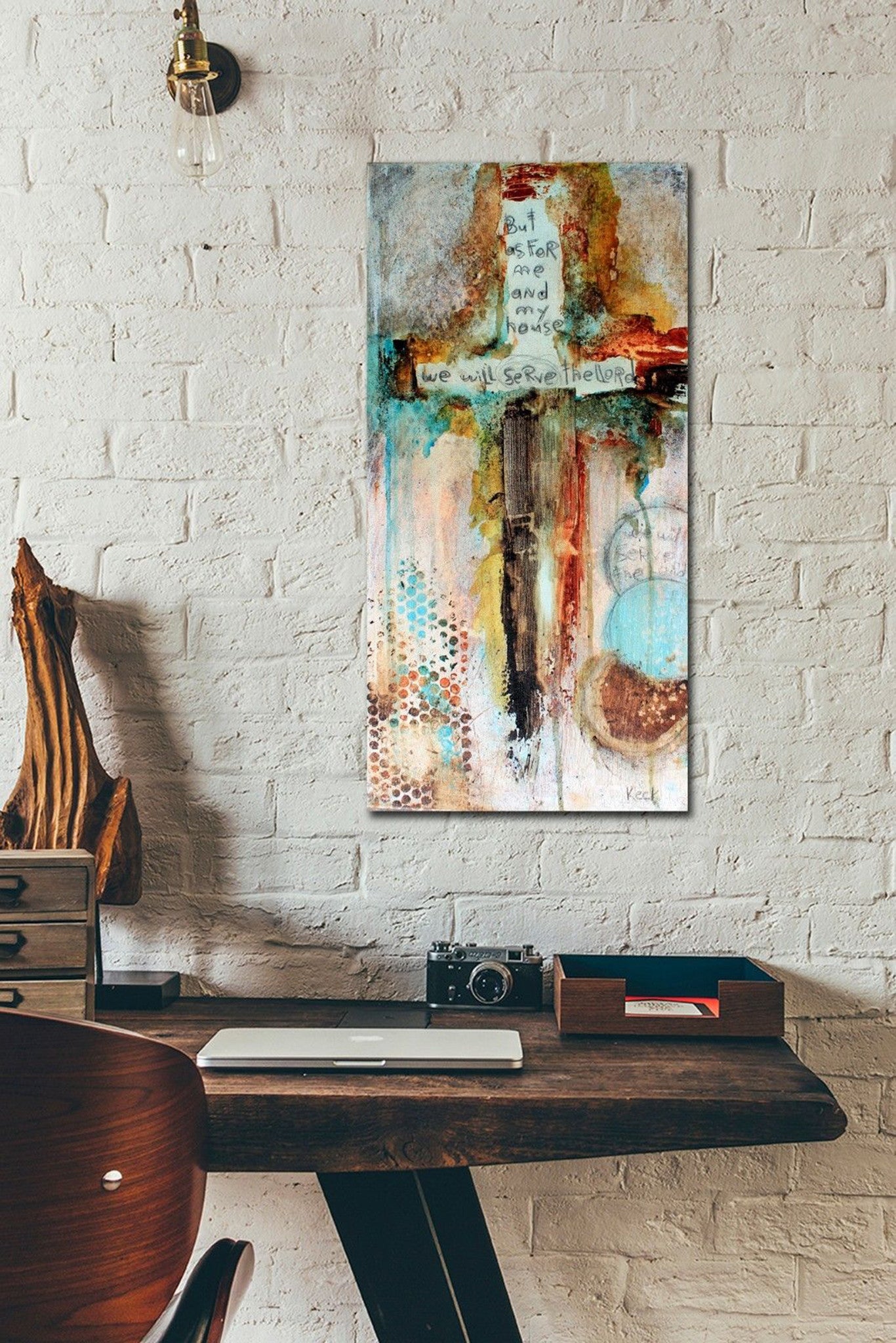 Abstract Cross Art<br>Canvas Print<br>Joshua 24:15