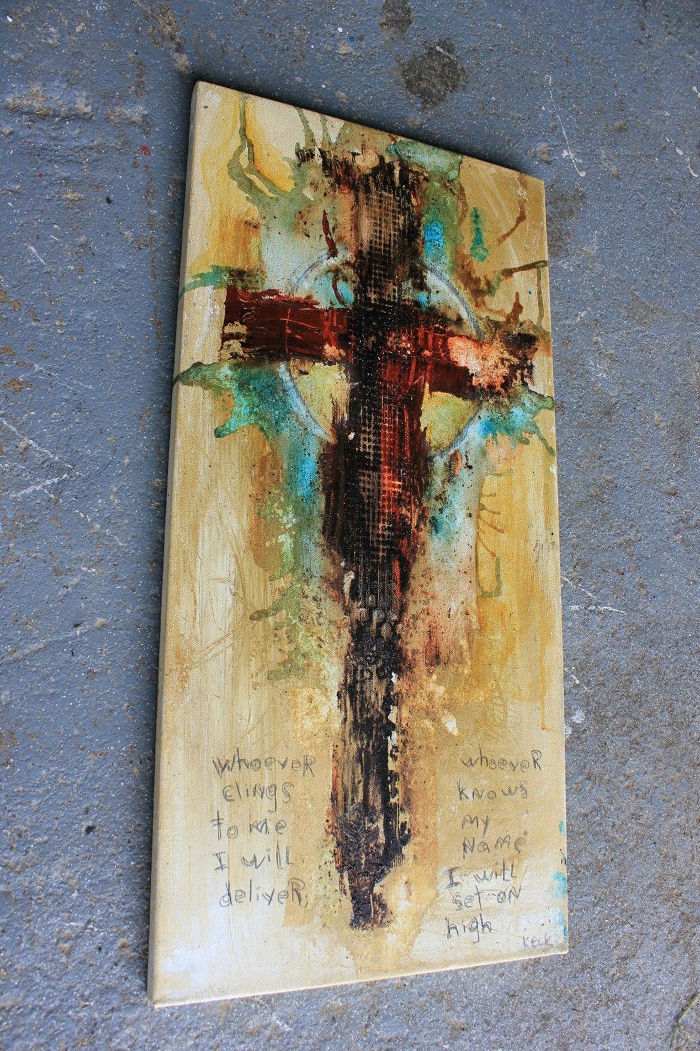 Organic Abstract Cross<br> Canvas Art Print