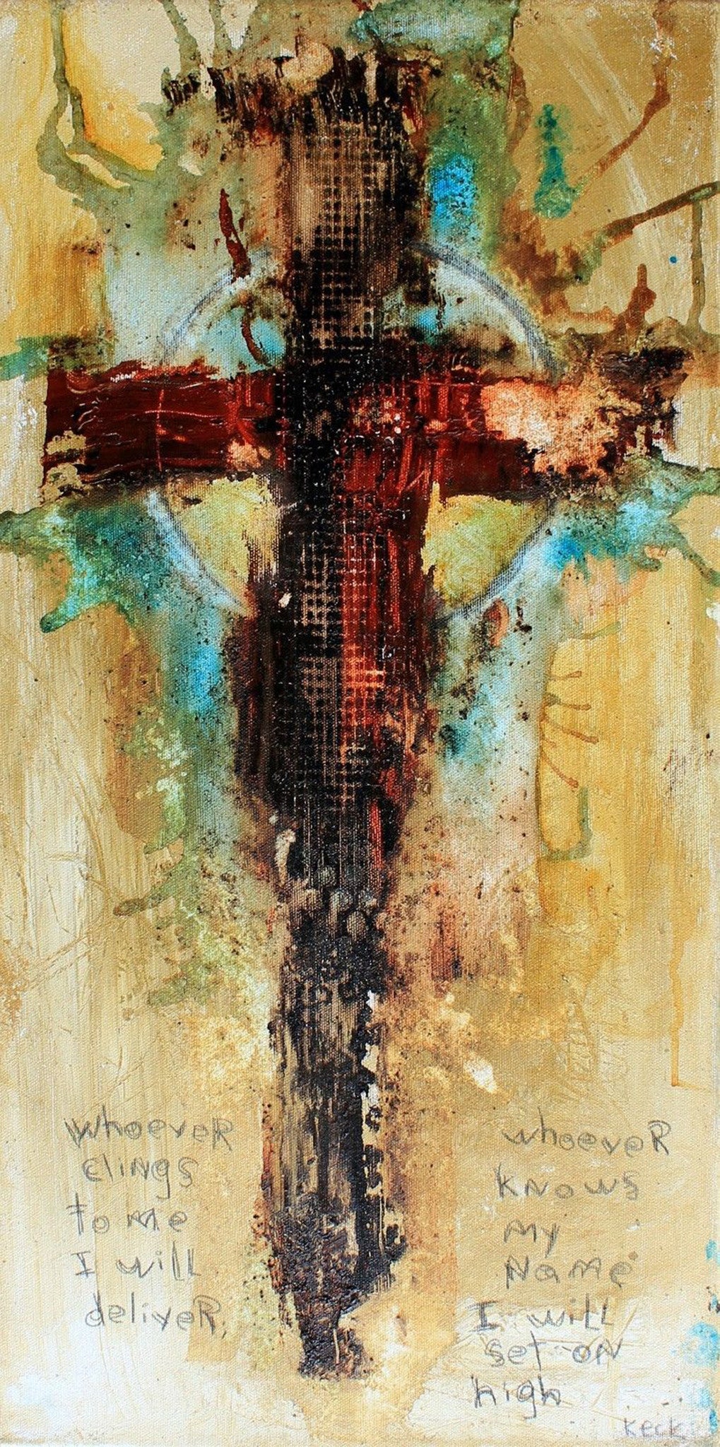 Organic Abstract Cross<br> Canvas Art Print