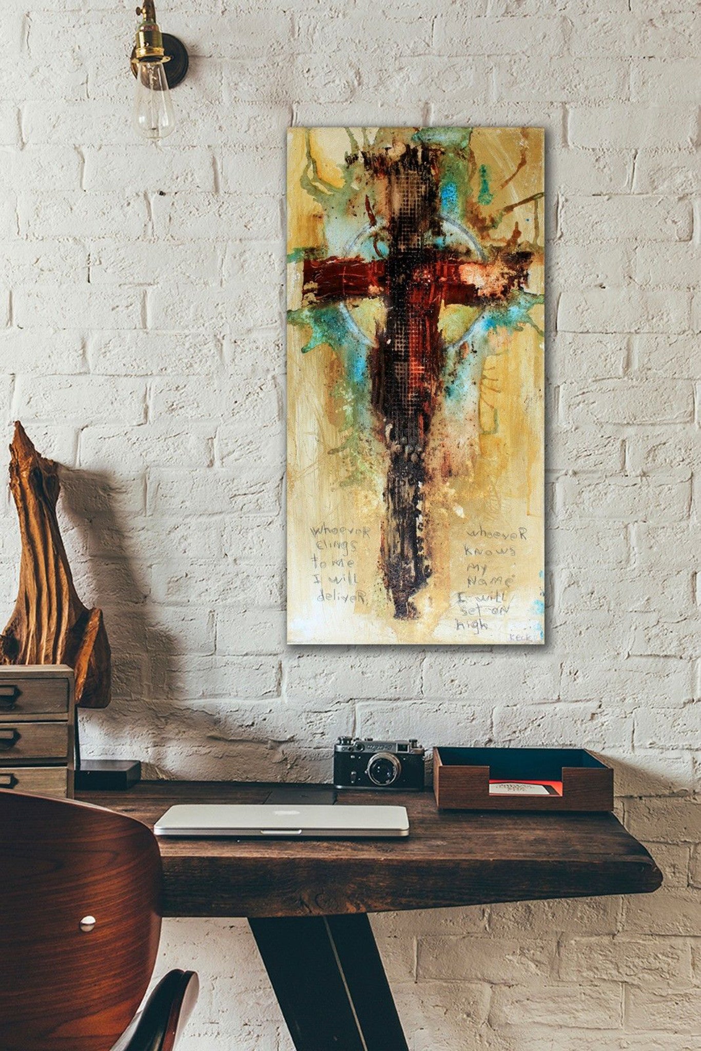 Organic Abstract Cross<br> Canvas Art Print