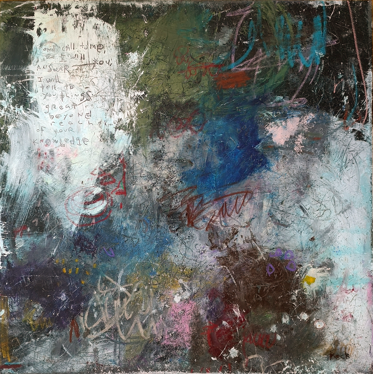 Scripture Art Print: Jeremiah 33:3 canvas abstract art print with bible verse